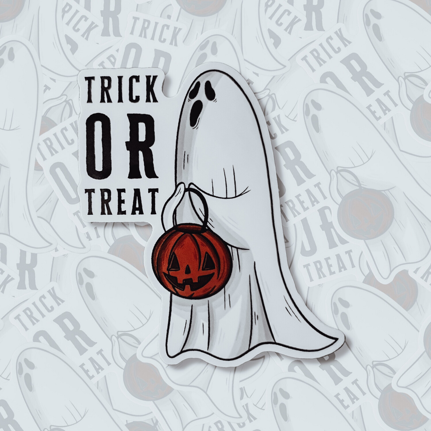 White Backing | Trick or Treat Ghost Sticker