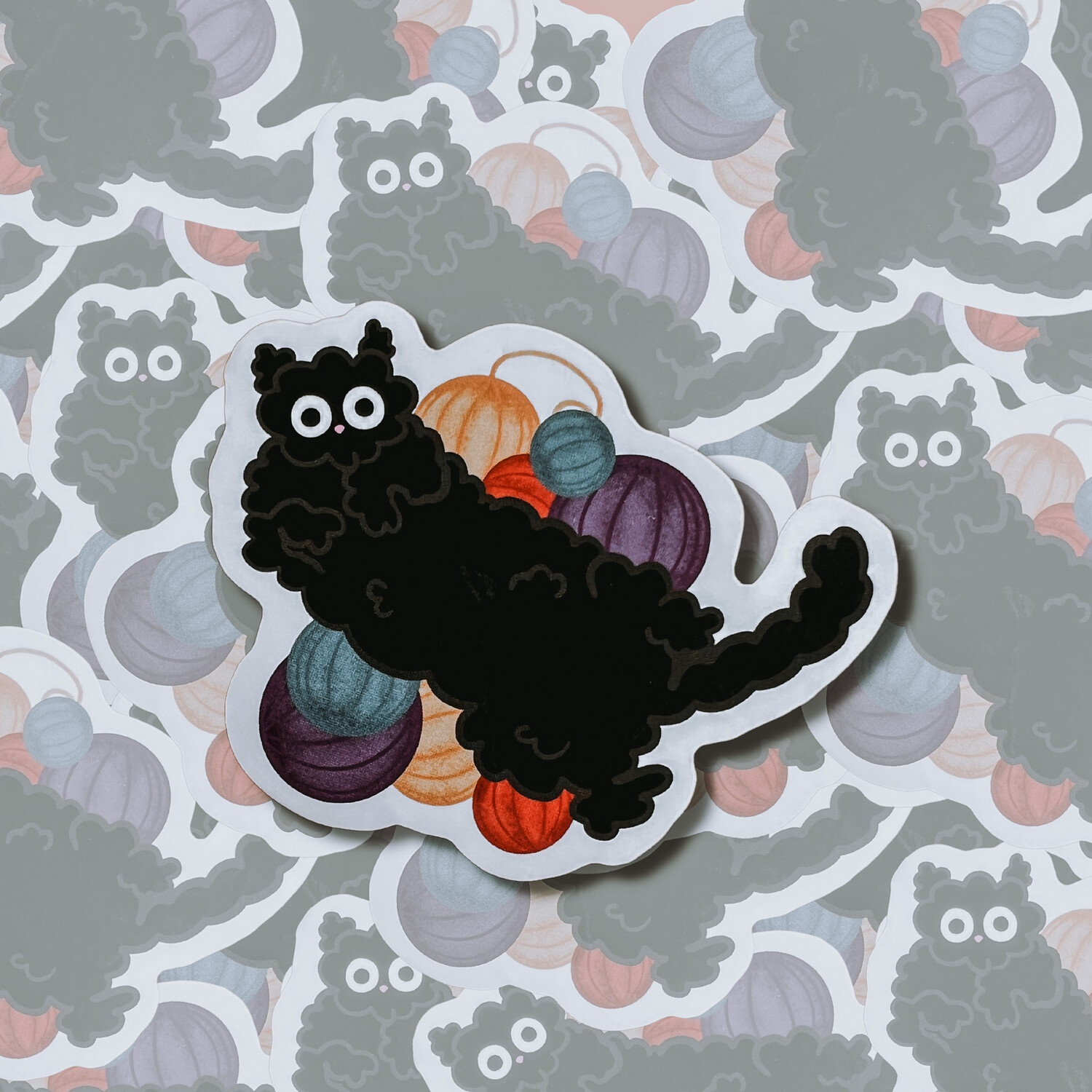 White Backing | Soot Sprite Knit Kitty Sticker