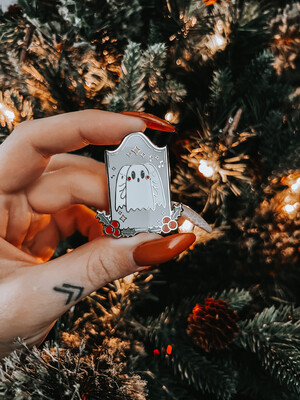 Holiday Headstone Collection: Singing Ghosts Enamel Pin
