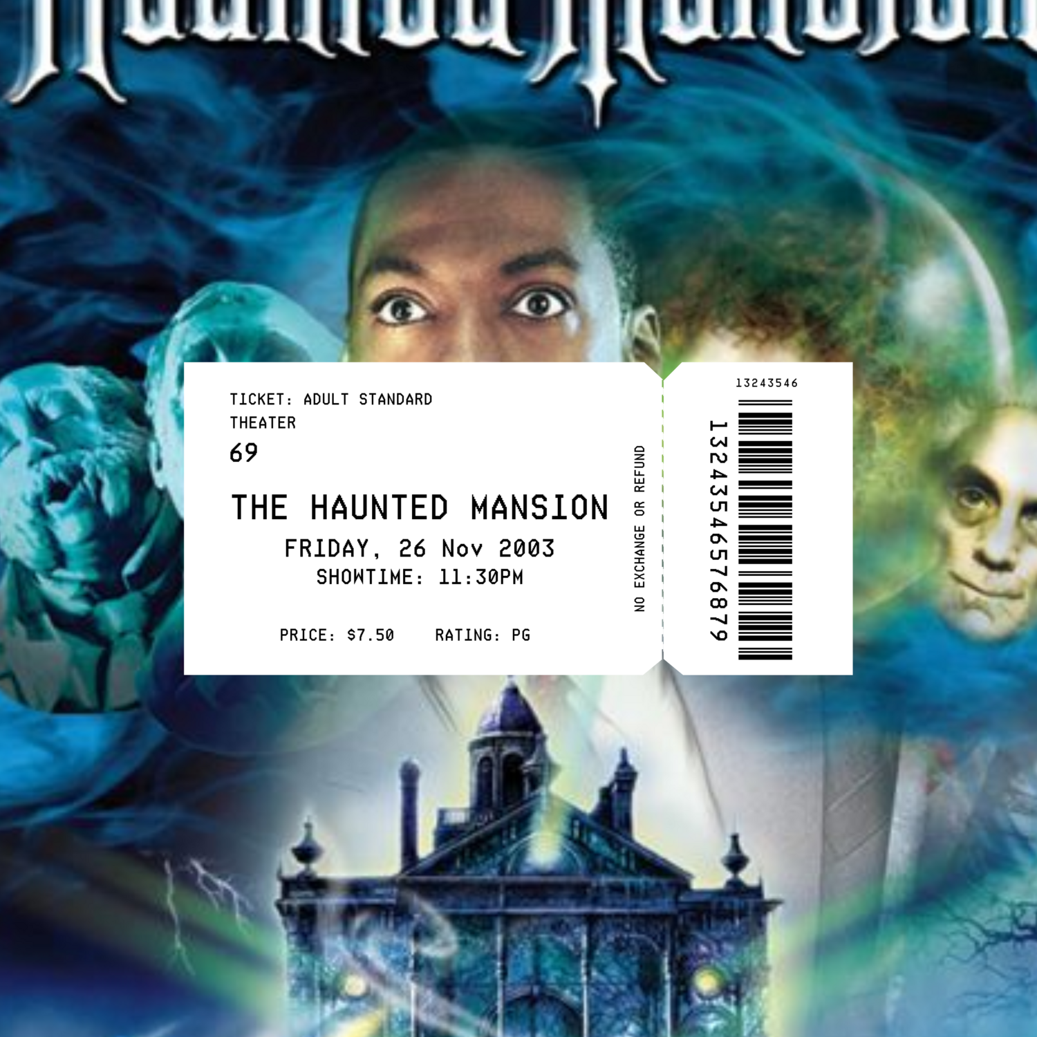 Movie Ticket Collection | The Haunted Mansion Sticker