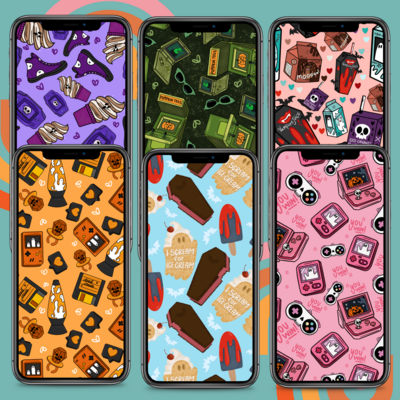 Retro Spooky Phone Wallpaper Pack
