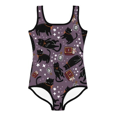 Black Magic Kitties Girls Swimsuit