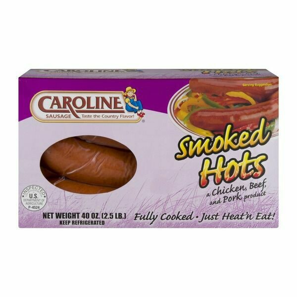 Caroline Sausages (pork casings) Smoked Hots