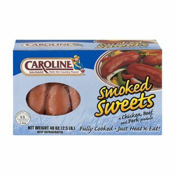 Caroline Sausages (pork casings)     Smoked Sweets