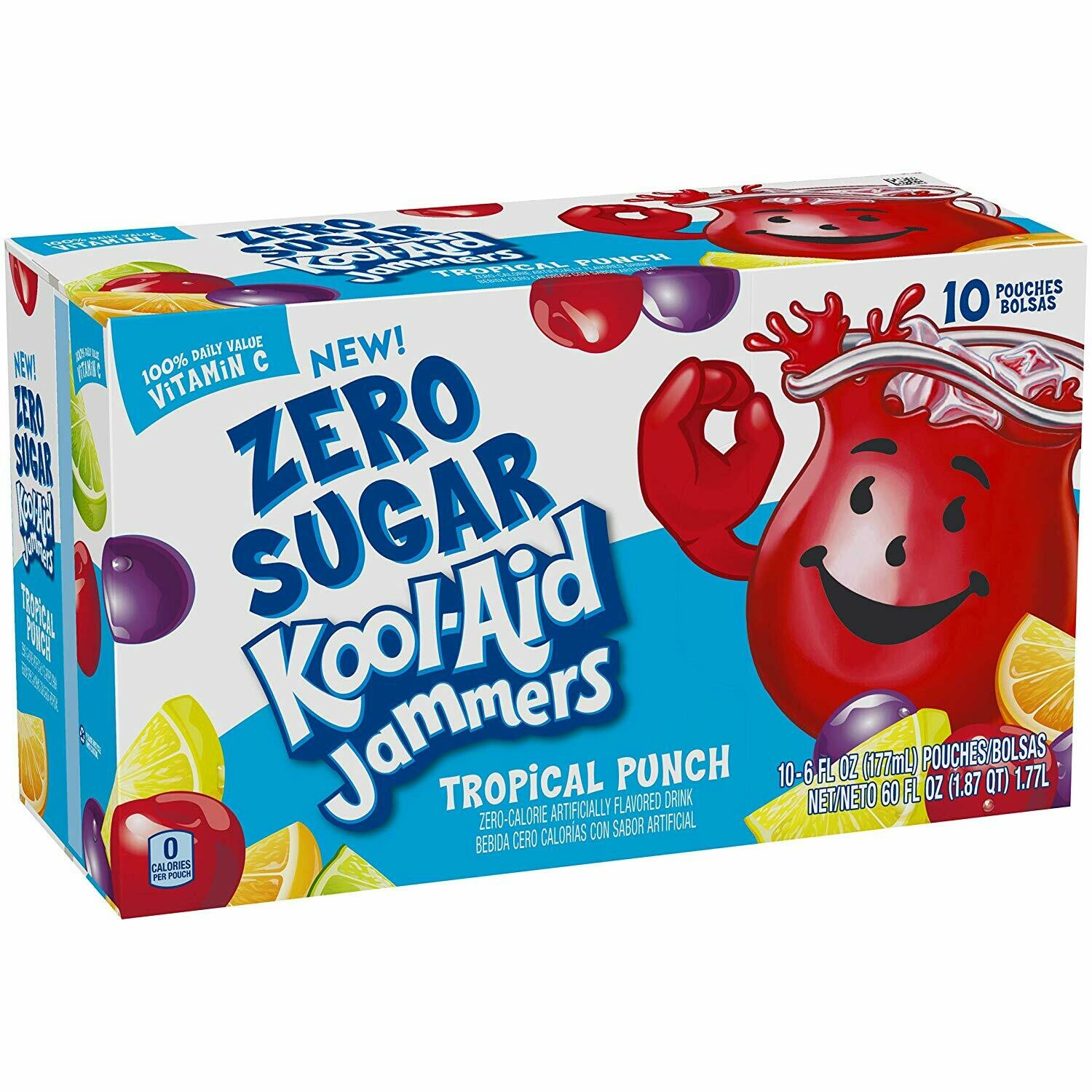 Kool-Aid Jammers Pouches 10ct     Zero Sugar Tropical Punch