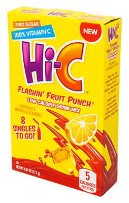 Hi-C Singles-to-Go (add to 16.9oz water)     Flashin' Fruit Punch