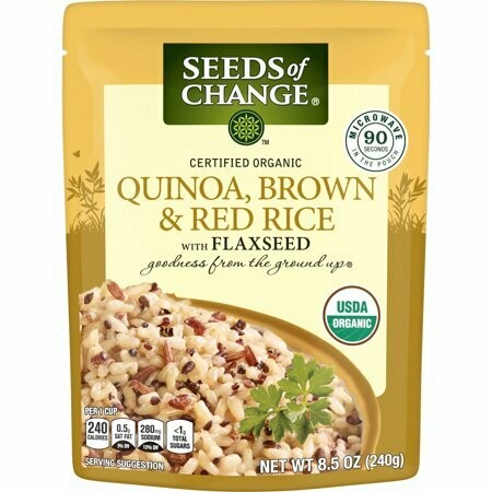 Seeds of Change Organic Rice Microwaveable Pouch - Quinoa, Brown & Red Rice