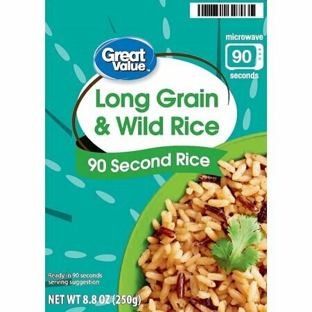Great Value Rice Microwavable Pouch - Long Grain & Wild