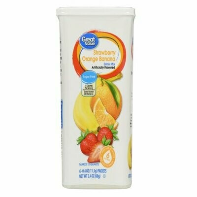 Drink Mix 6ct - (add to 2qt water)     Strawberry Orange Banana