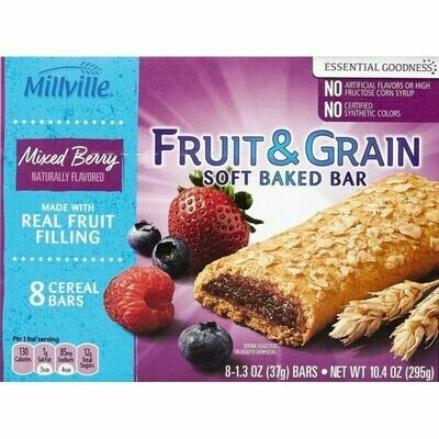 Cereal Bars     Mixed Berry Fruit and Grain 8ct