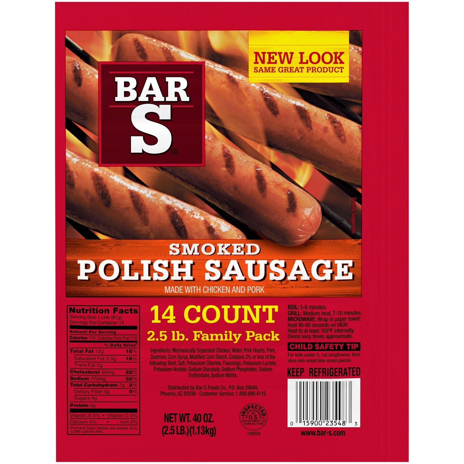 Bar S Sausage Links     Polish, smoked 14ct