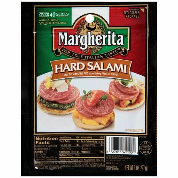 Salami     Sliced, hard