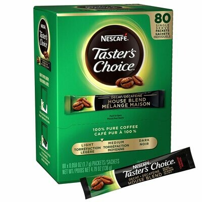 Taster&#39;s Choice Instant Coffee Sticks     Decaf House Blend 80ct