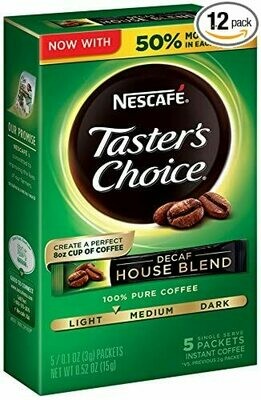 Taster&#39;s Choice Instant Coffee Sticks     Decaf House Blend 5ct