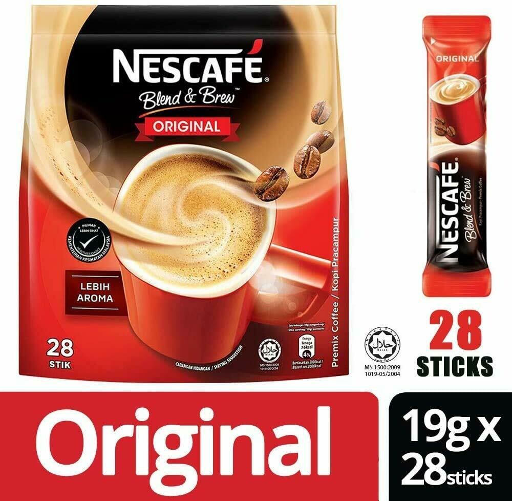 Nescafe 3-in-1 Instant Coffee Sticks Original 28ct