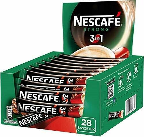 Nescafe 3-in-1 Instant Coffee Sticks Strong 28ct