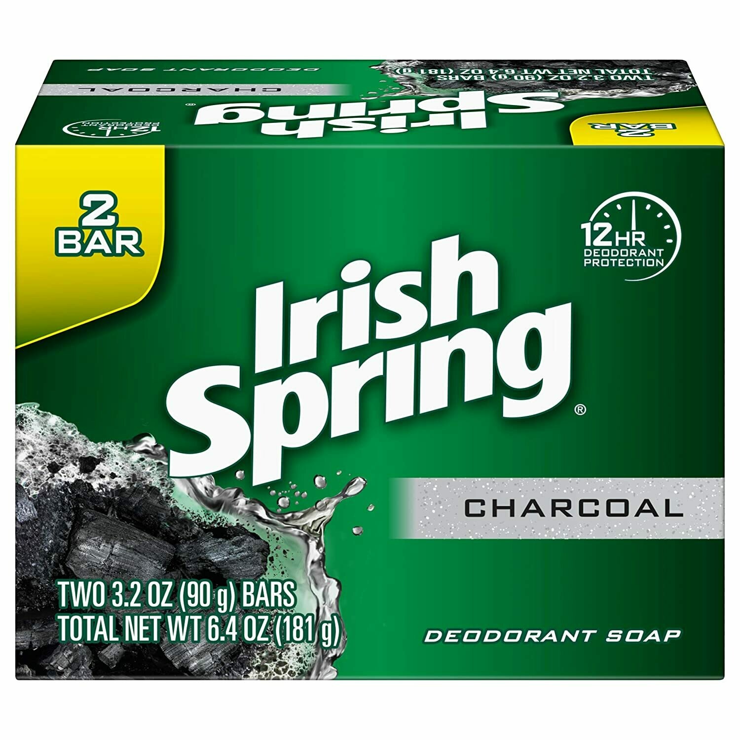 Irish Spring Charcoal 3.2oz 2ct