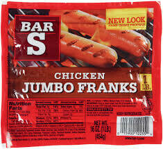 Bar S Hot Dogs Chicken Jumbo Franks