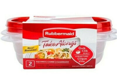 Rubbermaid Square Container w/lid 24oz 2ct