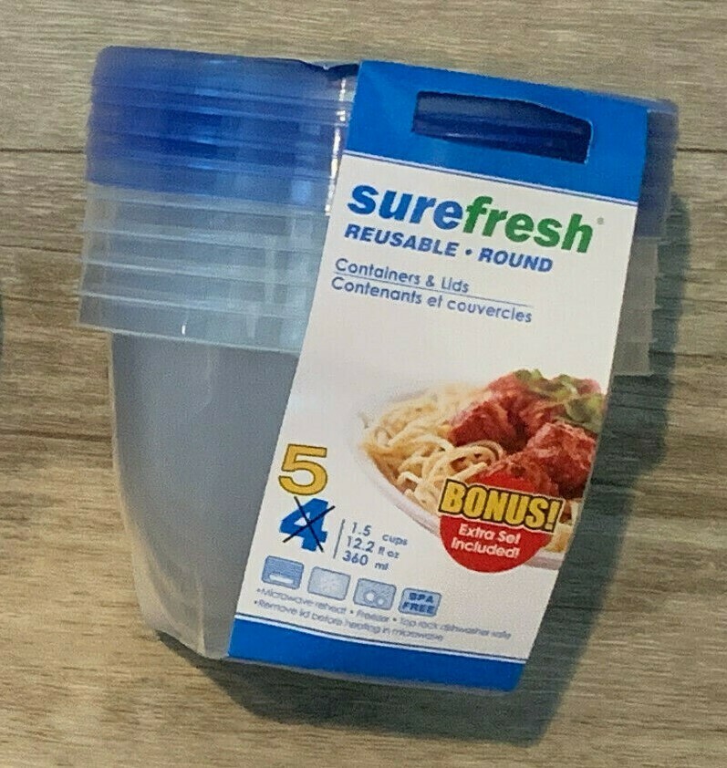 SureFresh Round Container w/lid 12.2oz 4ct