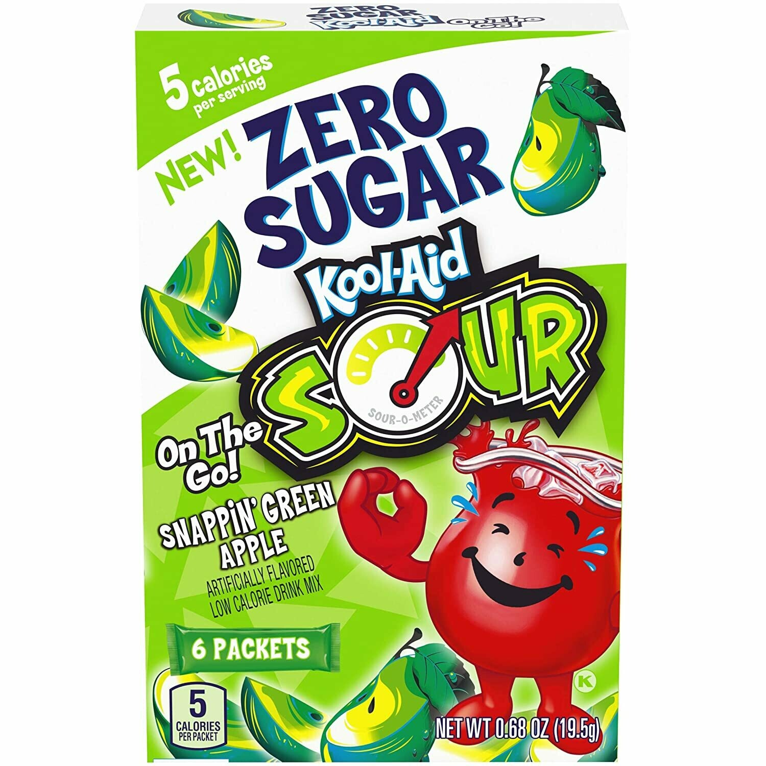 Kool-Aid On-The-Go 6ct - (add to 16.9oz water) Sour Snappin' Green Apple