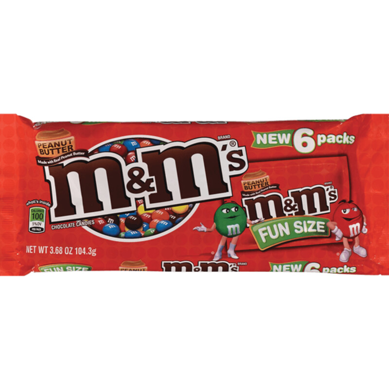 Fun Size Candy M&M Peanut Butter 6ct