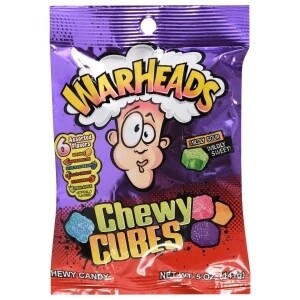 Peg Bags     Warheads Chewy Cubes