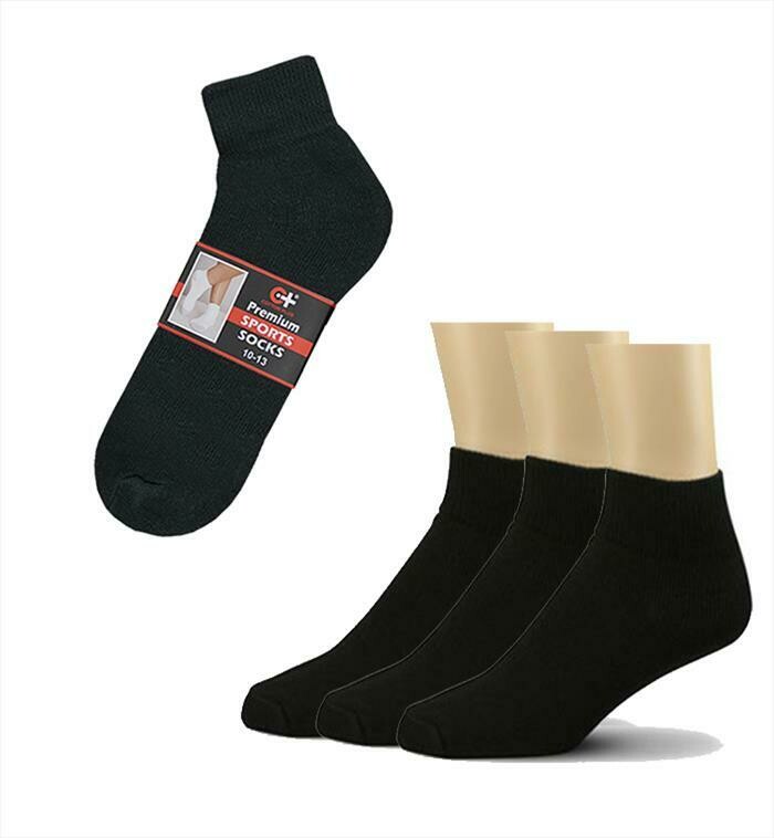 Men's Low-Cut Ankle Socks, black 3ct