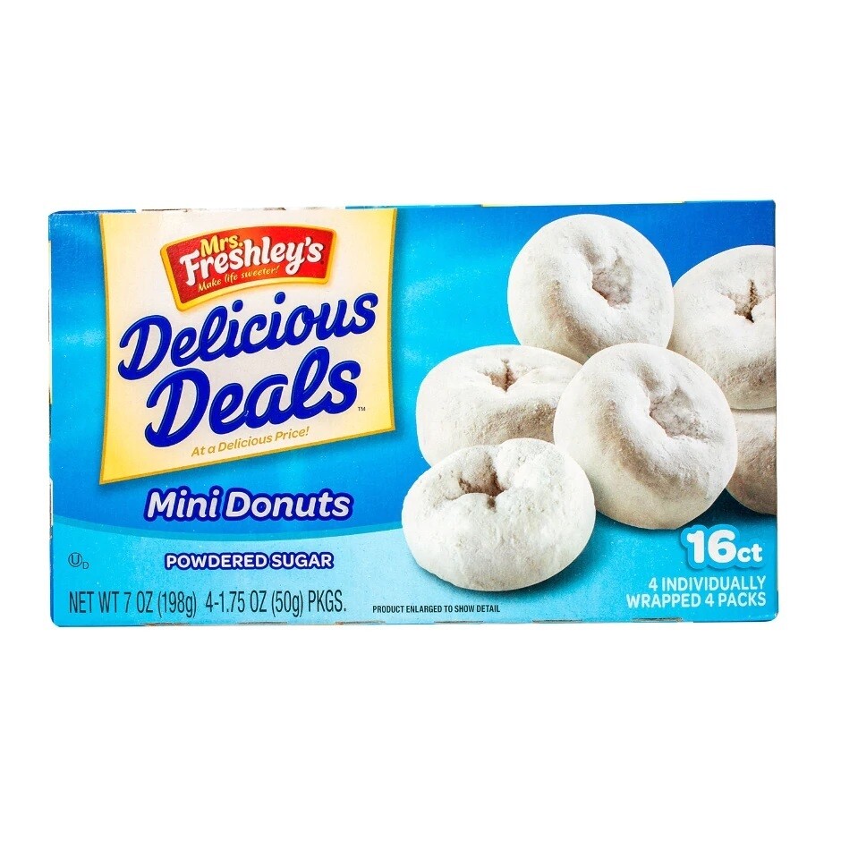 Mrs. Freshleys -    Mini Donuts, Powdered Sugar