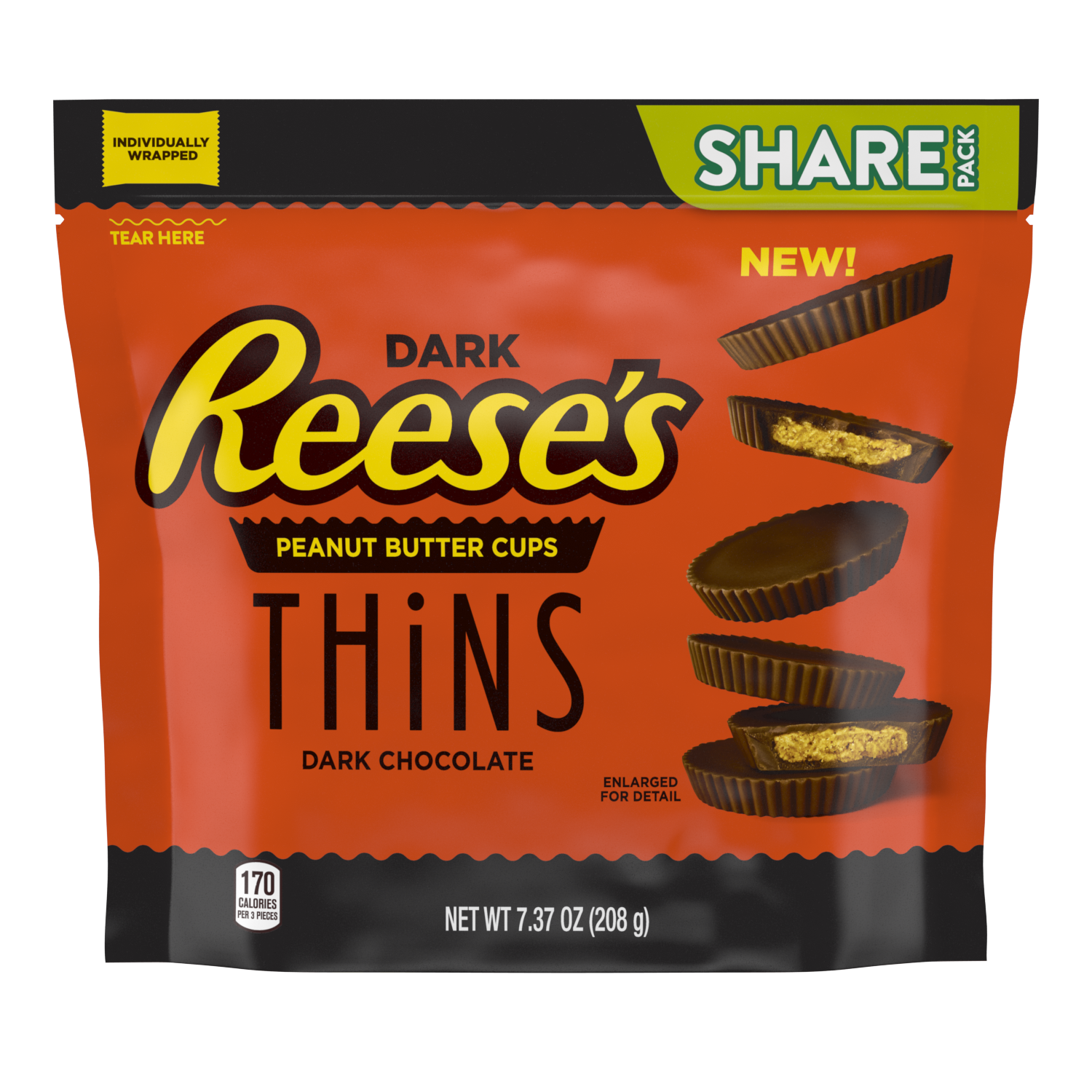Share Pack    Reese's Peanut Butter Cups Thins Dark