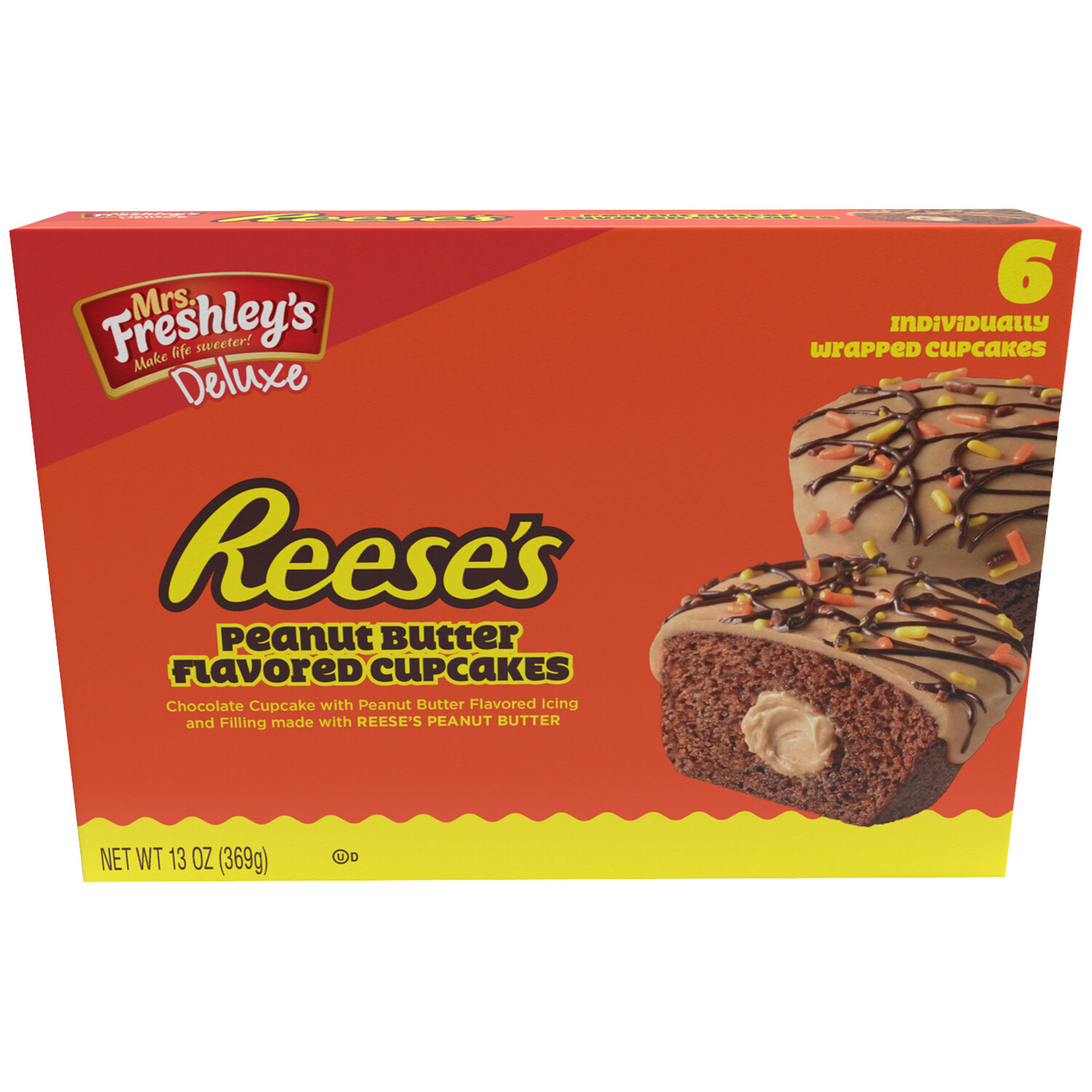 Mrs. Freshley's - Reese's Peanut Butter Flavored Cupcakes 6ct