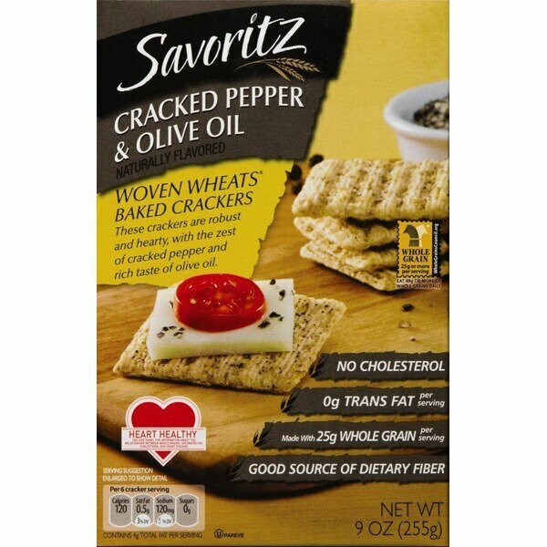 Savoritz Crackers     Cracked Pepper Woven Wheat