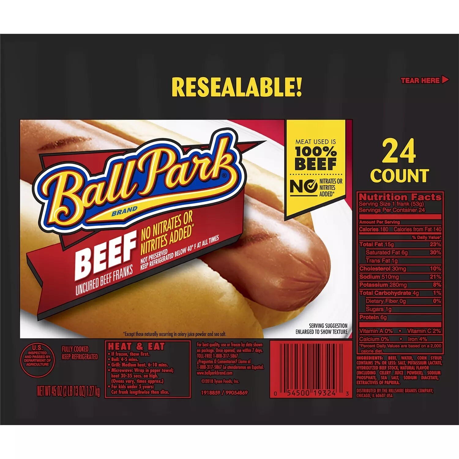 Ball Park Beef Franks 24ct