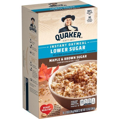 Quaker Instant Oatmeal Maple & Brown Sugar Low Sugar 8ct