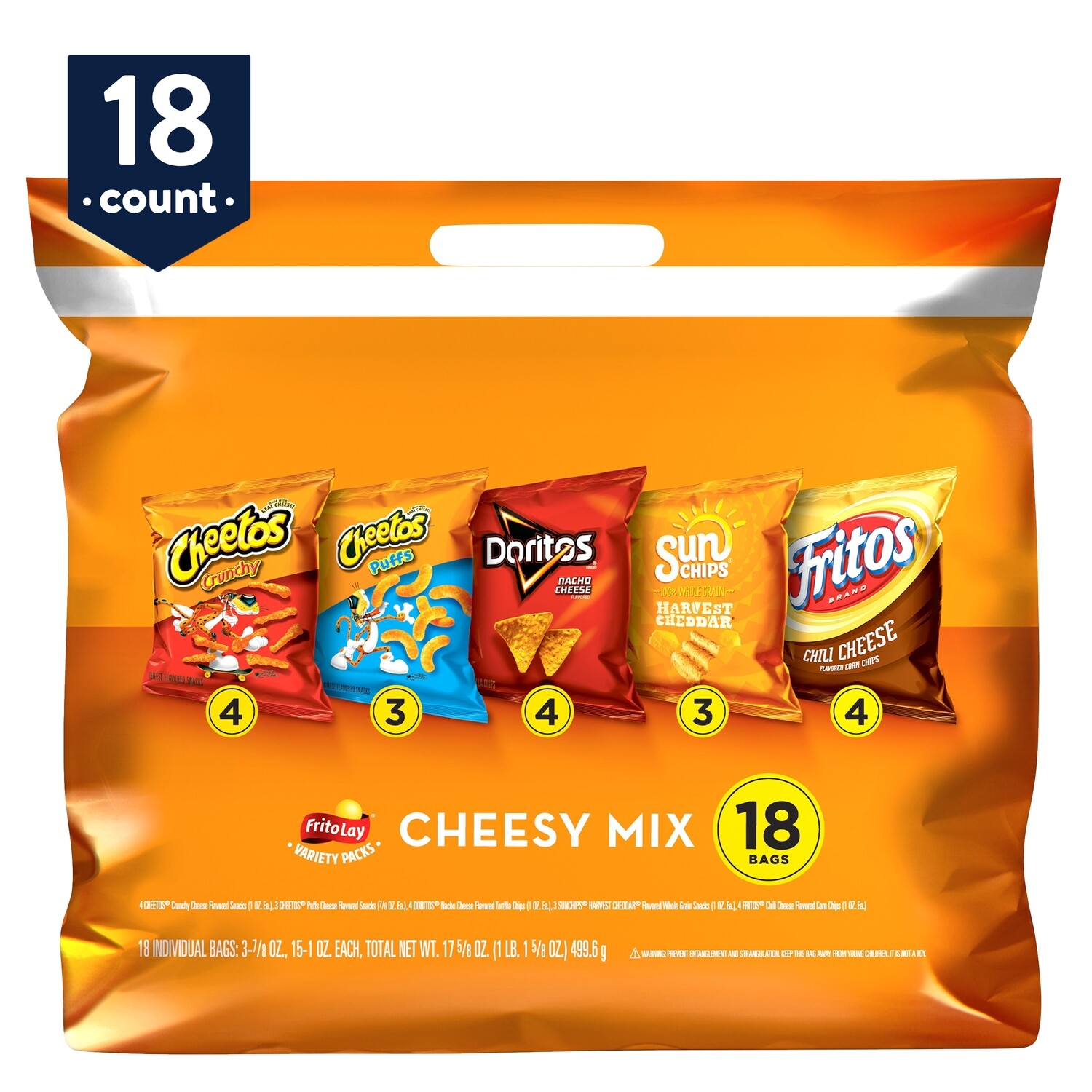 Frito Lay     Variety Pack Cheesy Mix 18ct