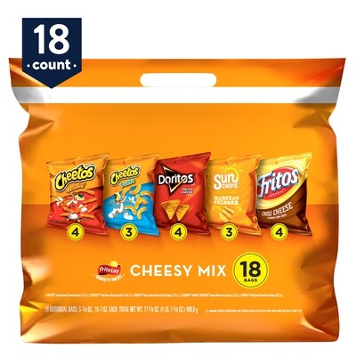 Frito Lay Variety Pack Cheesy Mix 18ct