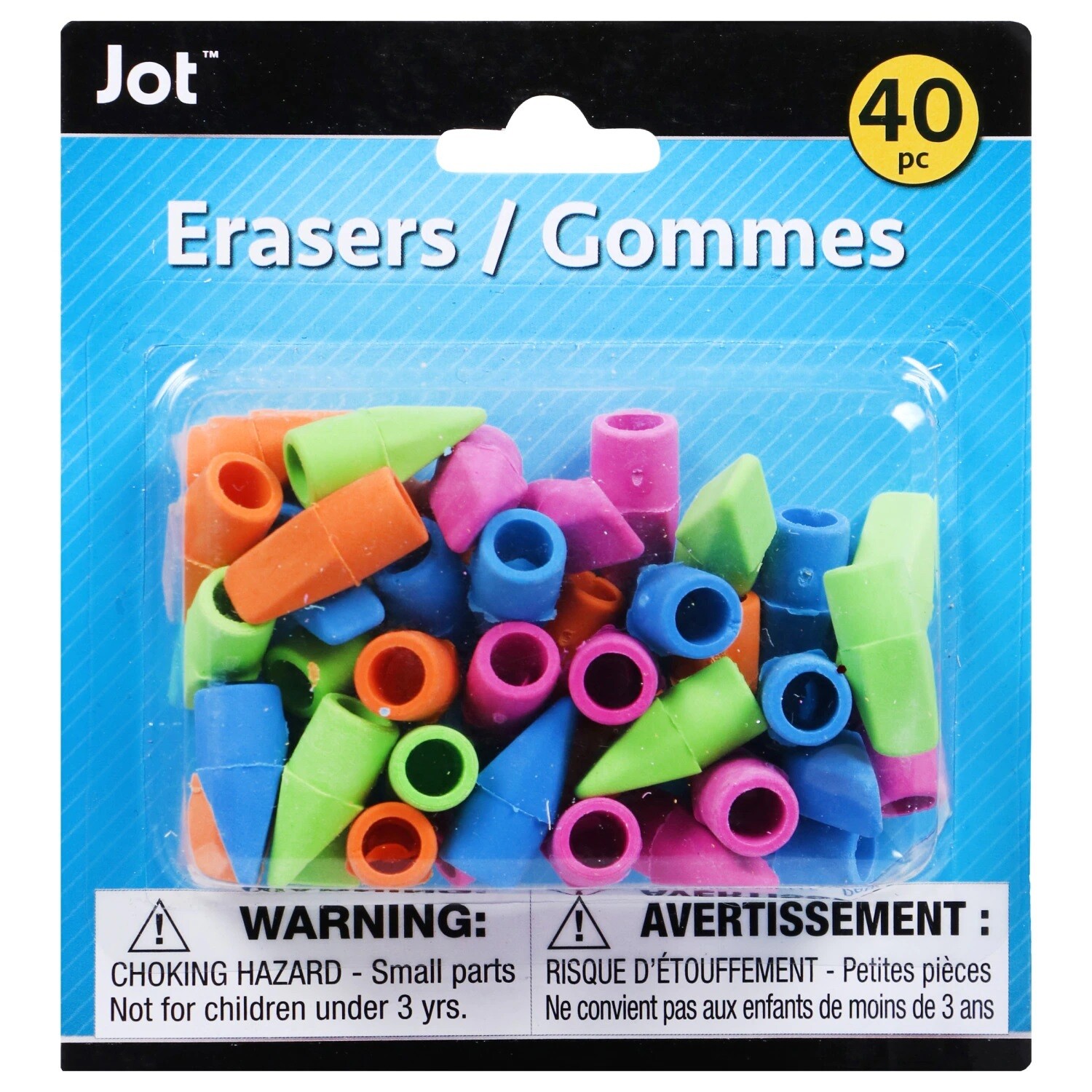 Pencil Top erasers 40ct