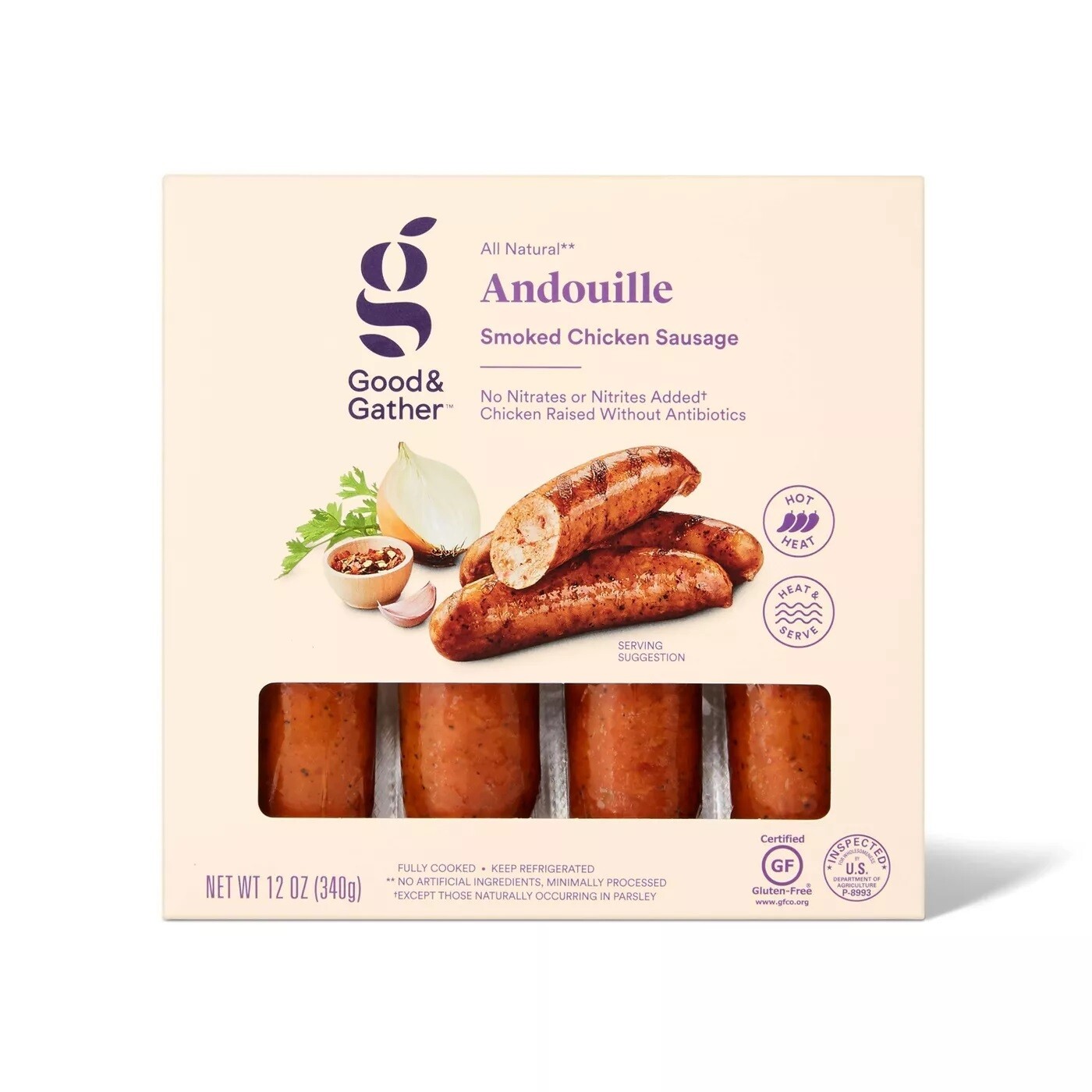 Good &amp; Gather Sausages 4ct (contains pork) - Andouille (individually wrapped)