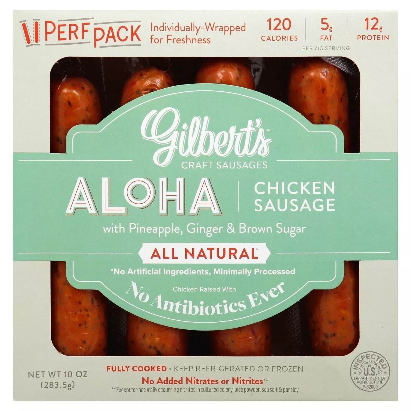 Gilbert’s Craft Sausages 4ct, individually wrapped (pork free) - Aloha