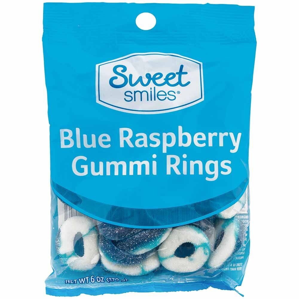 Sweet Smiles     Blue Raspberry Gummi Rings
