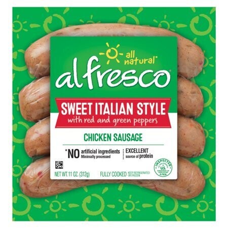 Al Fresco Chicken Sausage 4ct (contains pork)     Sweet Italian Style