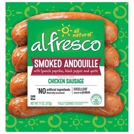 Al Fresco Chicken Sausage 4ct (contains pork)     Smoked Andouille