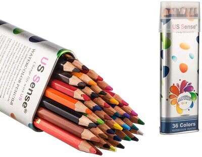 US Sense 36 Watercolor Pencils Set