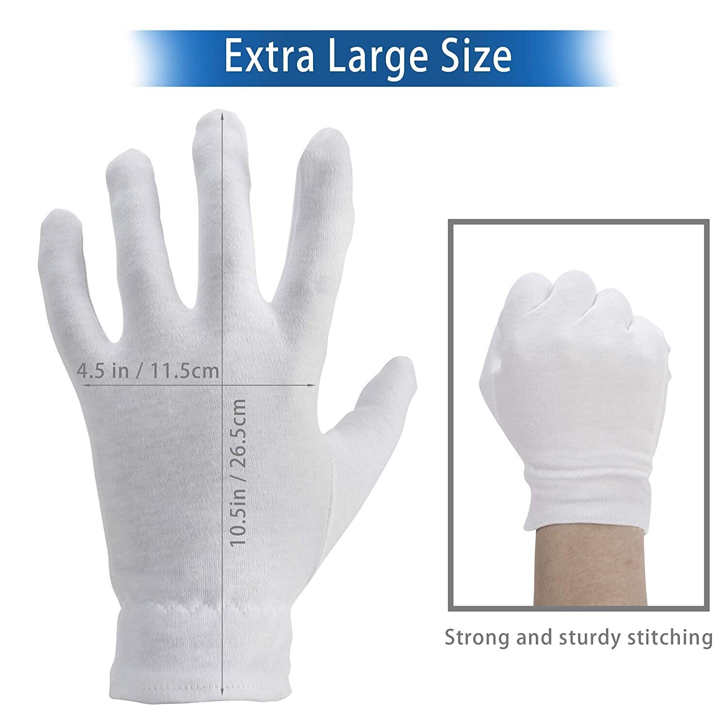 100% Cotton Gloves 4 pairs