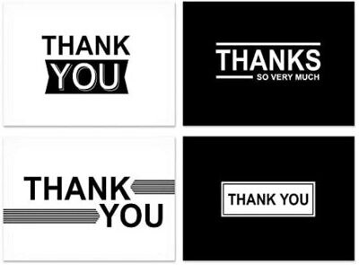 Hallmark Thank You Cards Assortment, Black and White Thanks (48 Cards with Envelopes for All Occasions) 5. 5" X 4".