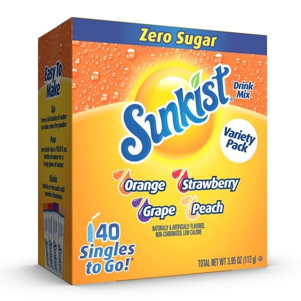 Sunkist Singles to Go! 40ct (add to 16.9oz water)     Variety Pack