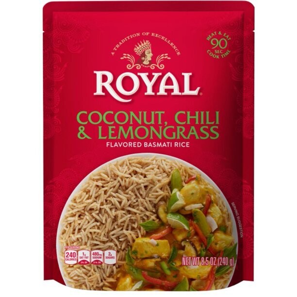 Royal Heat And Eat Rice Microwave Pouches - Coconut, Chili & Lemongrass