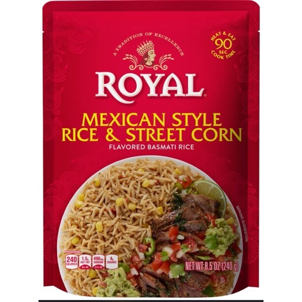 Royal Heat And Eat Rice Microwave Pouches - Mexican Style Rice & Street Corn