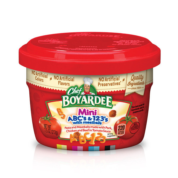 Chef Boyardee Microwavable Bowls     Mini-Bites ABC's & 123's w/Meatballs