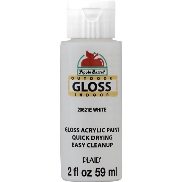 Apple Barrel Gloss Acrylic Craft Paint, 2oz bottles White